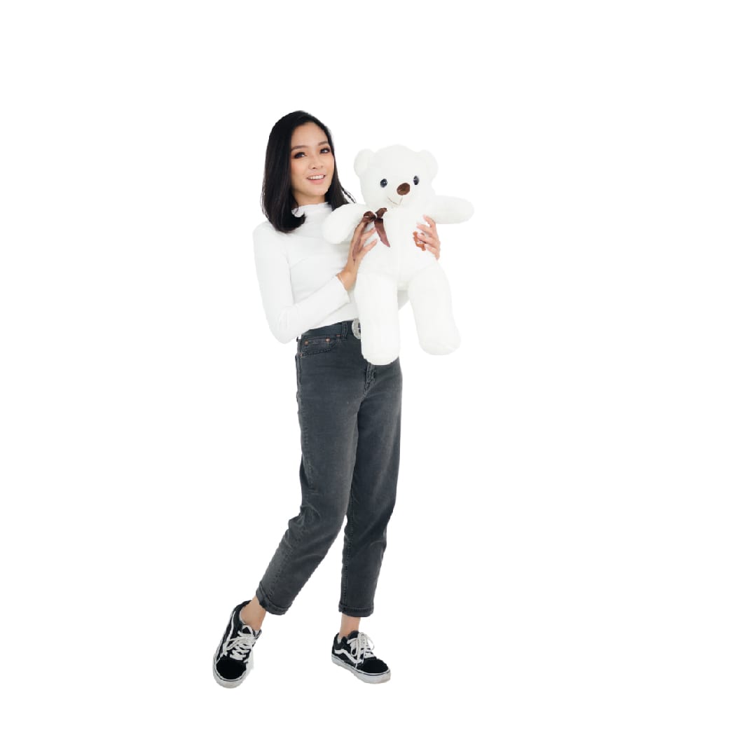 Fluffy teddy bear 60cm in white – Oppa Bear